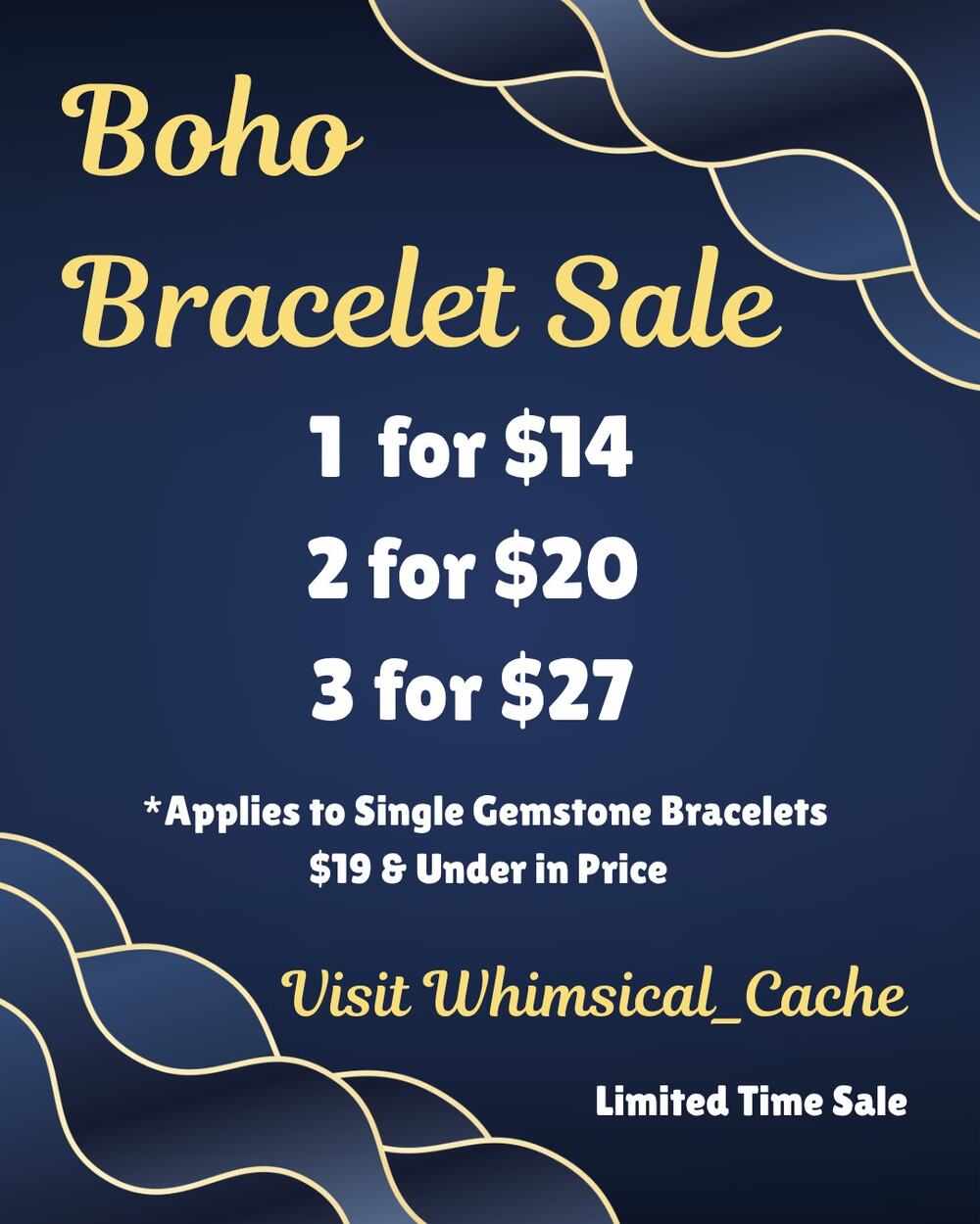 Boho Beaded Bracelet SALE - 3 for $27 - Read Listing for Details